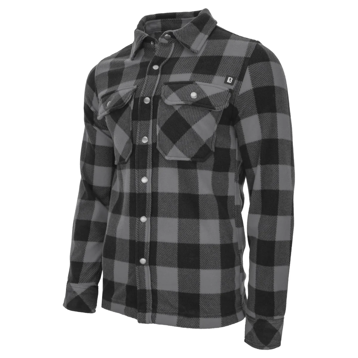 Koszula z długim rękawem BRANDIT Jeff Fleece - Czarno-Szara 4XL [4XL]