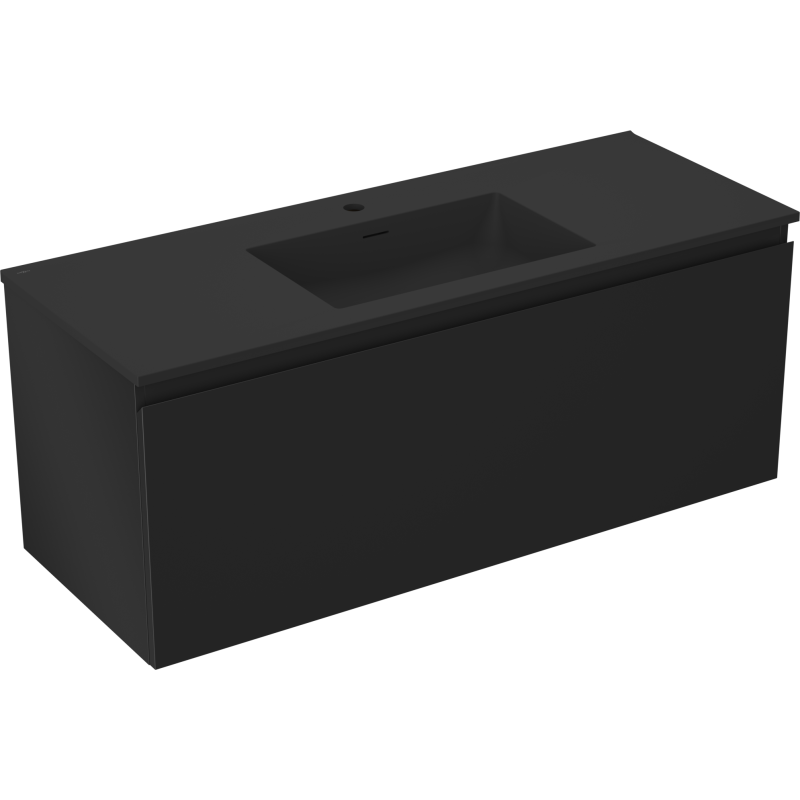 Mexen Orio szafka łazienkowa 120 cm z umywalką Otis, 1 szuflada, czarna mat - 91A10-12047-1-BF71-W18M71
