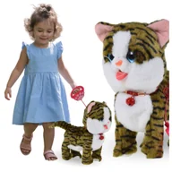 Zabawki interaktywne dla dzieci - KOT INTERAKTYWNY KOTEK NA SMYCZY ZABAWKA MIAUCZY CHODZI GRA NA PREZENT - miniaturka - grafika 1