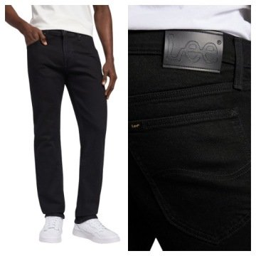 Spodnie Jeansowe Męskie Lee Daren Czarne Regular Fit Bawełniane W34 L32