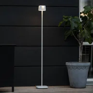 Lampy ogrodowe - Konstsmide Ładna lampa stojąca LED z akumulatorem, biała, aluminium, IP54, - miniaturka - grafika 1