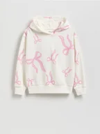 Bluzy dla dziewczynek - Reserved - Bluza z nadrukiem - złamana biel - miniaturka - grafika 1