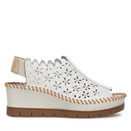 Sandały damskie - Sandały Rieker 60355-80 Biały - miniaturka - grafika 1