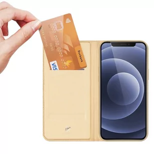 Dux Ducis Skin Pro kabura etui pokrowiec z klapką iPhone 13 mini złoty - Etui i futerały do telefonów - miniaturka - grafika 2
