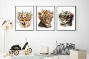 Plakaty - Zestaw 3 plakatów do pokoju dziecięcego kotek, tygrys, lisek mp097 - miniaturka - grafika 1