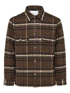 Kurtki męskie - SELETED HOMME Slharchive Overshirt Noos męska kurtka koszulowa, Rain Drum/Checks:White/Blue, XXL - miniaturka - grafika 1