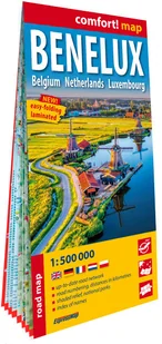 Benelux. Belgia, Holandia, Luksemburg laminowana mapa samochodowa 1:500 000 - Mapy i plansze edukacyjne - miniaturka - grafika 1