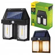 Lampy ogrodowe - Lampa Solarna Led B.Ciepła Czujnik Ruchu/Zmierzchu Latarnia Kinkiet Ścienny - miniaturka - grafika 1