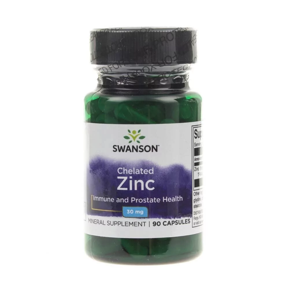SWANSON Cynk chelatowany chelated Zinc, 30 mg, 90 kapsułek