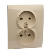 Gniazdka elektryczne - Gniazdo podwójne z uziemieniem GP-2VZ beż vega - miniaturka - grafika 1