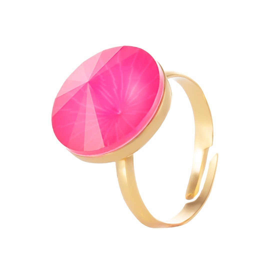 Regulowany pierścionek z kryształem o średnicy 16 mm (R25/JES/176AU)