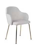 Krzesła - Krzesło tapicerowane Aura, do jadalni, do toaletki, wygodne, gold - miniaturka - grafika 1