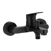 Baterie wannowe i prysznicowe - Bateria wannowa natynkowa KFA ARMATURA Otava 5554-010-81 Czarny mat - miniaturka - grafika 1