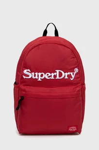 Superdry plecak damski kolor czerwony duży gładki - Plecaki - miniaturka - grafika 1