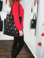 Torebki damskie - Worek w złote kropki - miniaturka - grafika 1