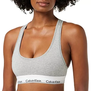 Calvin Klein Biustonosz damski Bralette bez fiszbin ze stretchem, szary (Grey Heather), XL - Biustonosze - miniaturka - grafika 1
