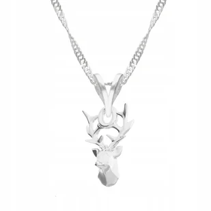 Łańcuszek srebrny naszyjnik 925 Jeleń Rogi Zwierzę - Łańcuszki - miniaturka - grafika 1