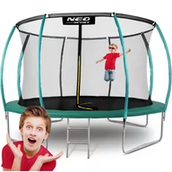 Trampoliny - Neo-sport Trampolina ogrodowa 14ft/435cm z siatką, profilowanymi słupkami i drabinką - miniaturka - grafika 1