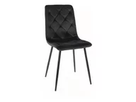 Krzesła - Krzesło tapicrowane JERRY VELVET welurowe czarne SIGNAL - miniaturka - grafika 1