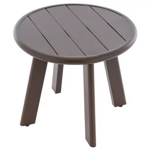 Okrągły aluminiowy stolik, ciemnobrązowy - Stoły ogrodowe - miniaturka - grafika 1