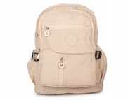 Plecaki - Lekki plecak materiałowy z kreszu jasnobeżowy ecru turystyczny miejski - miniaturka - grafika 1