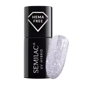 Semilac Flash, lakier hybrydowy, 461 Hollywood Silver, 7ml - Lakiery hybrydowe - miniaturka - grafika 1