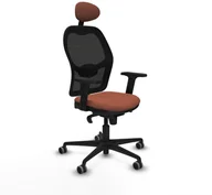 Fotele i krzesła biurowe - Krzesło Biurowe z Zagłówkiem Jorquera Piqueras y Crespo 2D036G1 Brązowy Czarny - miniaturka - grafika 1