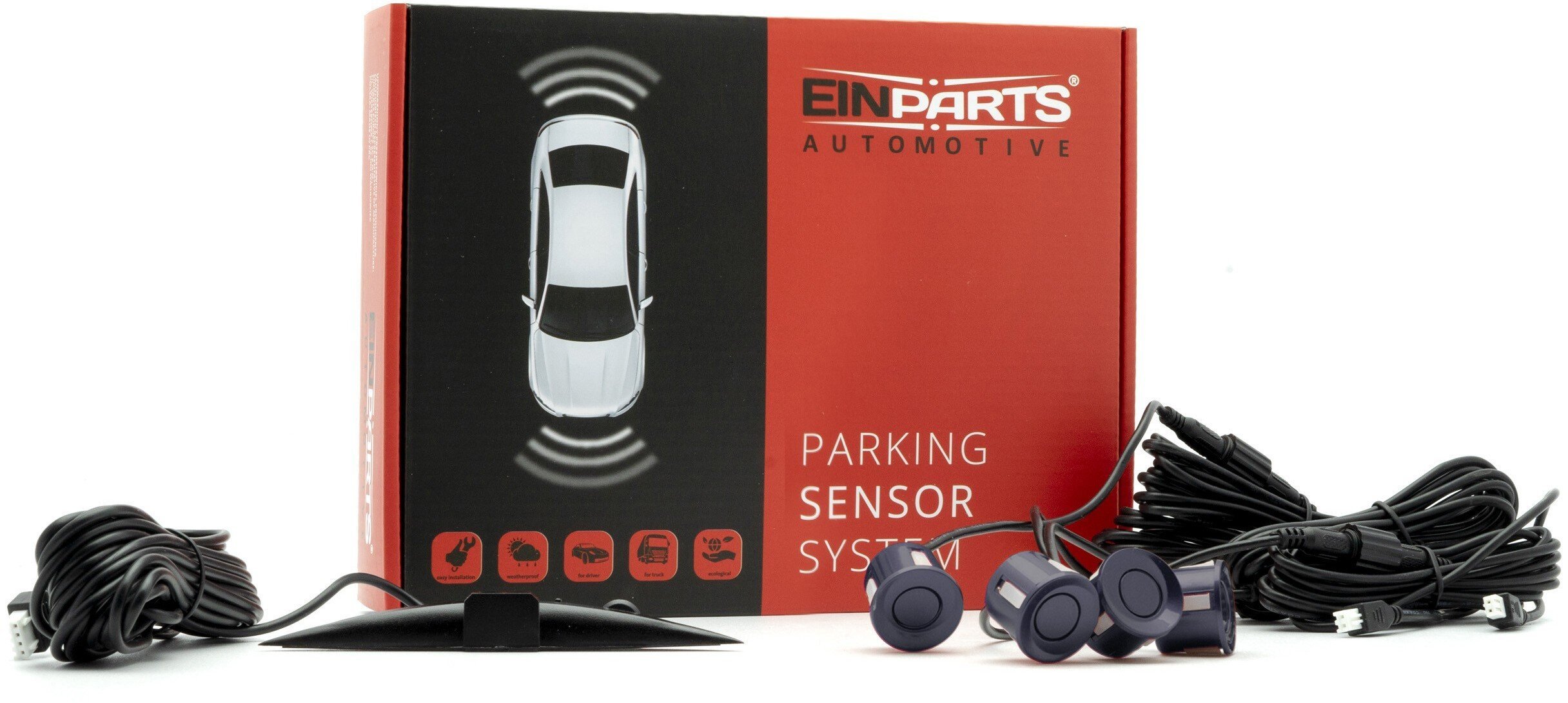 Einparts Automotive EINPARTS CZUJNIKI PARKOWANIA 4 SENSORÓW DO SAMOCHODU TYŁ WYŚWIETLACZ ZESTAW