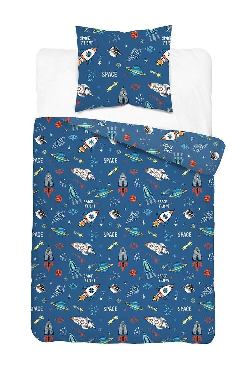 Pościel młodzieżowa 160x200 niebieska w kosmos DreamKids