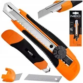 Nożyce i noże - Nóż z ostrzem łamanym 18 mm blokada śrubowa Neo Tools - miniaturka - grafika 1