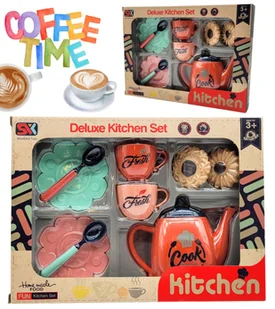 ZABAWKOWY zestaw NACZYNEK przyjęcie CIASTECZKA FILIŻANKI komplet KUCHENNY - Zabawy w naśladowanie dorosłych - miniaturka - grafika 1