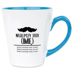 Kubek Latte Niebiesko Biały NAJLEPSZY TATA *IMIĘ* 300 ml Dla Taty Wzory - Kubki Kubek Latte Niebiesko Biały NAJLEPSZY TATA *IMIĘ* 300 ml Dla Taty Wzory - Kubki - miniaturka - grafika 1