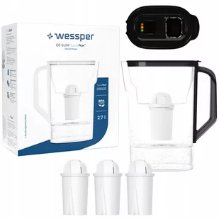 Dzbanek filtrujący do lodówki Wessper D3 Slim FutureFlow LED + 4x Filtr - Dzbanki filtrujące - miniaturka - grafika 1