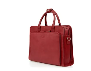 Torba Biznesowa na Laptop KATANA - Skóra Licowa Bordo - Teczki i aktówki - miniaturka - grafika 1