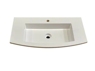 Umywalka wpuszczana w blat, zaokrąglona, biała, 90,5 x 43 cm - Umywalki Umywalka wpuszczana w blat, zaokrąglona, biała, 90,5 x 43 cm - Umywalki - miniaturka - grafika 1