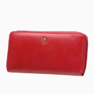 Portfele - Portfel Damski Skórzany Duży Na Zamek RFID PUCCINI Czerwony MU1500-3E - miniaturka - grafika 1