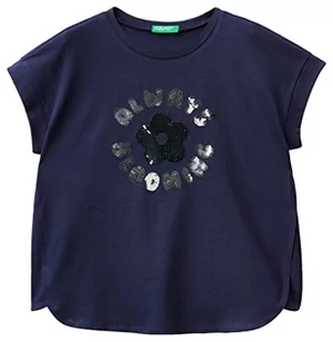 United Colors of Benetton Koszulka dziewczęca 3096c10aq, niebieska 252, 170 cm, Niebieski 252, 170 - Koszulki dla dziewczynek - miniaturka - grafika 1