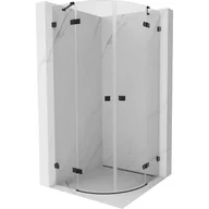 Kabiny prysznicowe - Mexen Lunar kabina prysznicowa półokrągła uchylna 100 x 100 cm, transparent, czarna - 833-100L-100P-70-00 - miniaturka - grafika 1