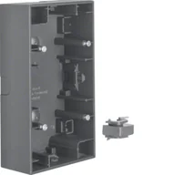 Gniazdka elektryczne - Hager Polo K.1 Puszka natynkowa 2-krotna pionowa antracyt mat lakierowana 10427006 - miniaturka - grafika 1