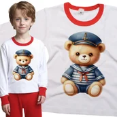 Piżamy dla dziewczynek - Piżama dziecięca Miś Pluszowy Marynarz Kapitan Dzień Misia 86/92 - VoloDonum - miniaturka - grafika 1