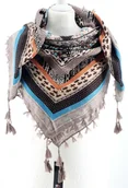 Apaszki i szaliki damskie - WIELOKOLOROWA CHUSTA APASZKA Z FRĘDZLAMI ETNO - miniaturka - grafika 1