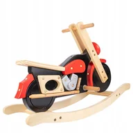 Skoczki dla dzieci - DREWNIANY MOTOCYKL BUJANY RETRO NA BIEGUNACH ZABAWKA DZIECI PREZENT - miniaturka - grafika 1
