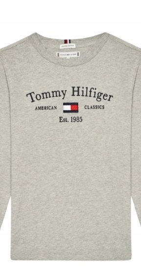 Tommy Hilfiger Bluzka Dziecięce Szara Z Haftami 104 Jsd