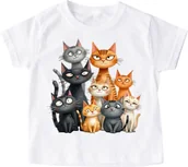 Koszulki dla dziewczynek - Koszulka z kotami na DZIEŃ KOTA - miniaturka - grafika 1