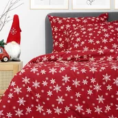 Pościel - Pościel SNOFLOCK z mikrofibry w śnieżynki 160x200 cm HOMLA - miniaturka - grafika 1