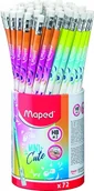 Kredki, ołówki, pastele i pisaki - Ołówek Z Gumką Mini Cute Hb W Kubku 72 Szt. Display  1  Maped - miniaturka - grafika 1