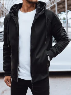 Rozpinana bluza męska ocieplana czarna Dstreet BX5627-XXL - Bluzy męskie - miniaturka - grafika 1