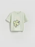 Bluzki dla niemowląt - Reserved - Bawełniany t-shirt - jasnozielony - miniaturka - grafika 1