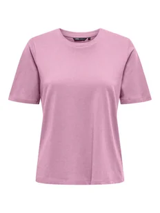 ONLY T-Shirt 15270390 Różowy Regular Fit - Koszulki i topy damskie - miniaturka - grafika 1