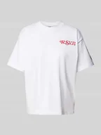 Koszulki i topy damskie - T-shirt z wyhaftowanym logo model ‘LEFFINGE’ - miniaturka - grafika 1